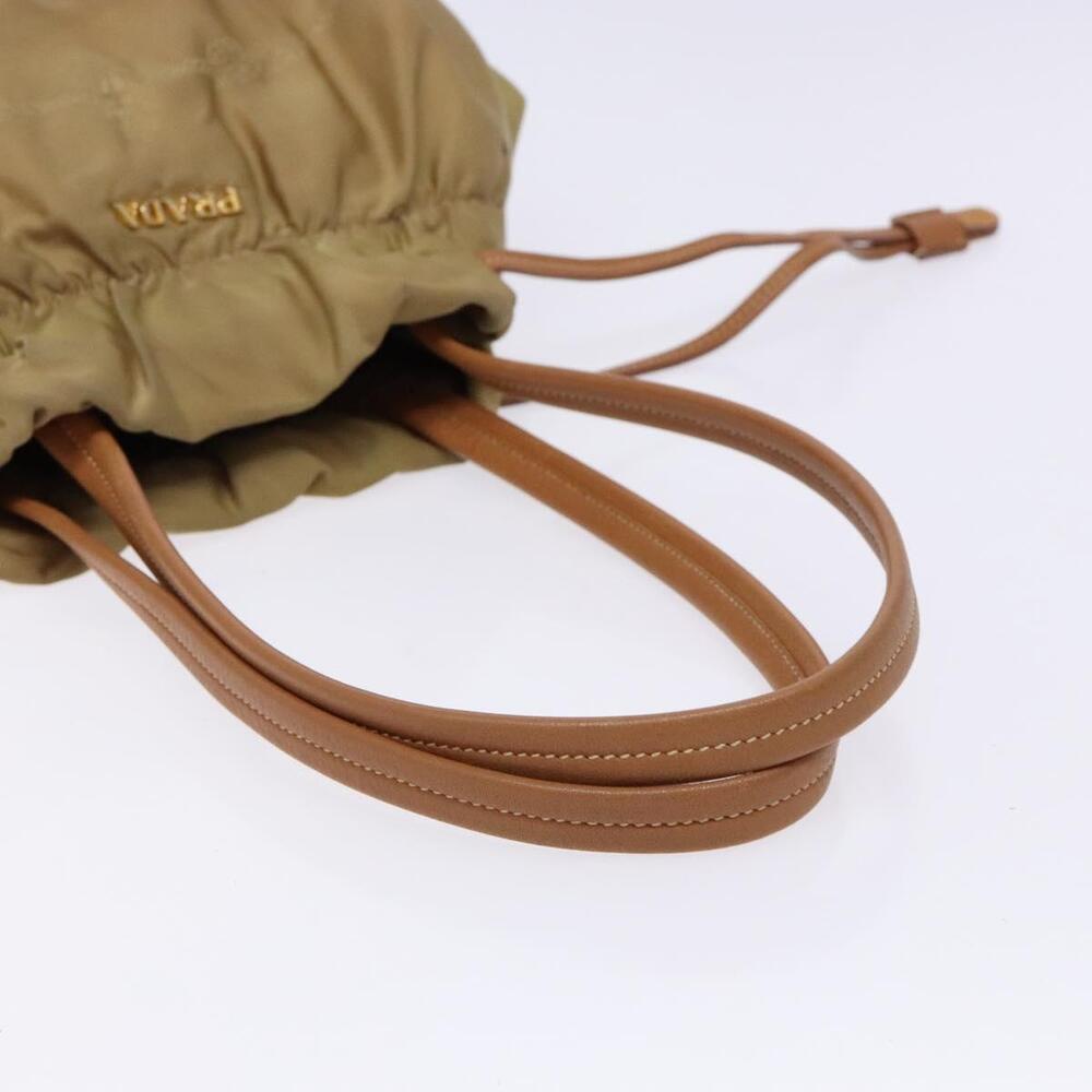 PRADA Hand Bag Nylon Beige Gold - Picture 7 of 13